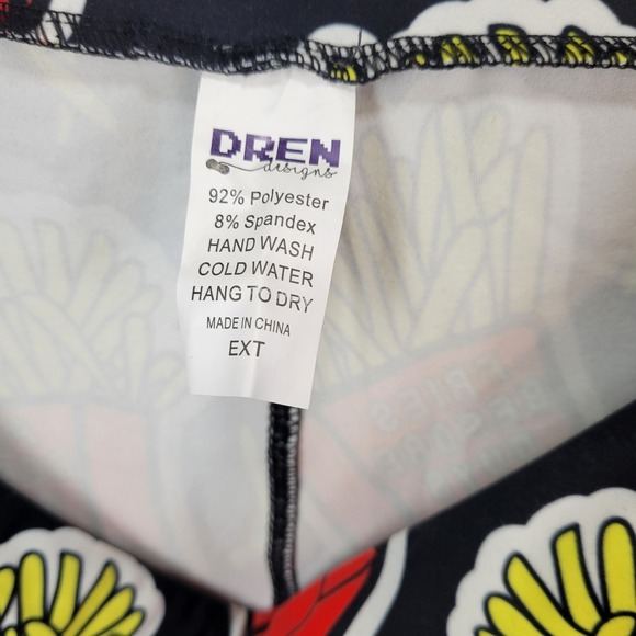 Dren Designs Fries Before Guys Polyester Spandex‎ Ankle Leggings Extended Plus - Picture 6 of 6